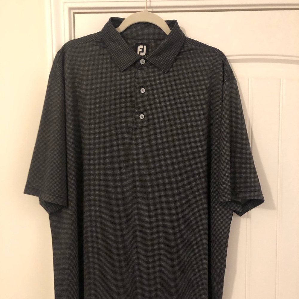 FootJoy Golf Polo. XL. Grey/Black Houndstooth